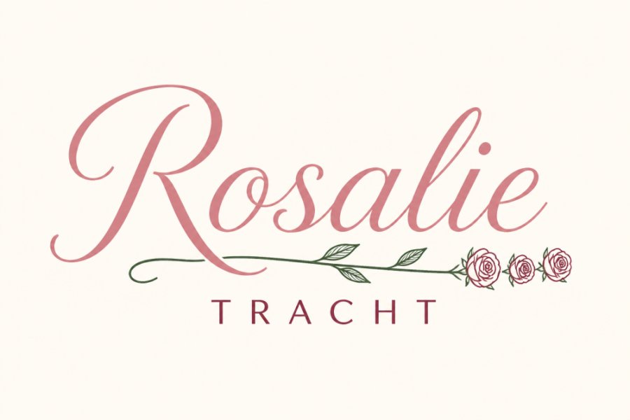 Logo-Entwurf: romantische Schreibschrift mit Rosenstiel